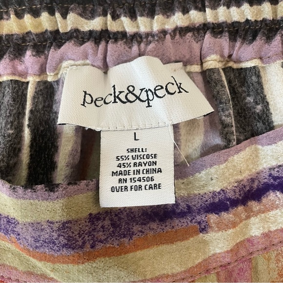 Peck & Peck Striped Wide-Leg Pants Size Large - Picture 7 of 8